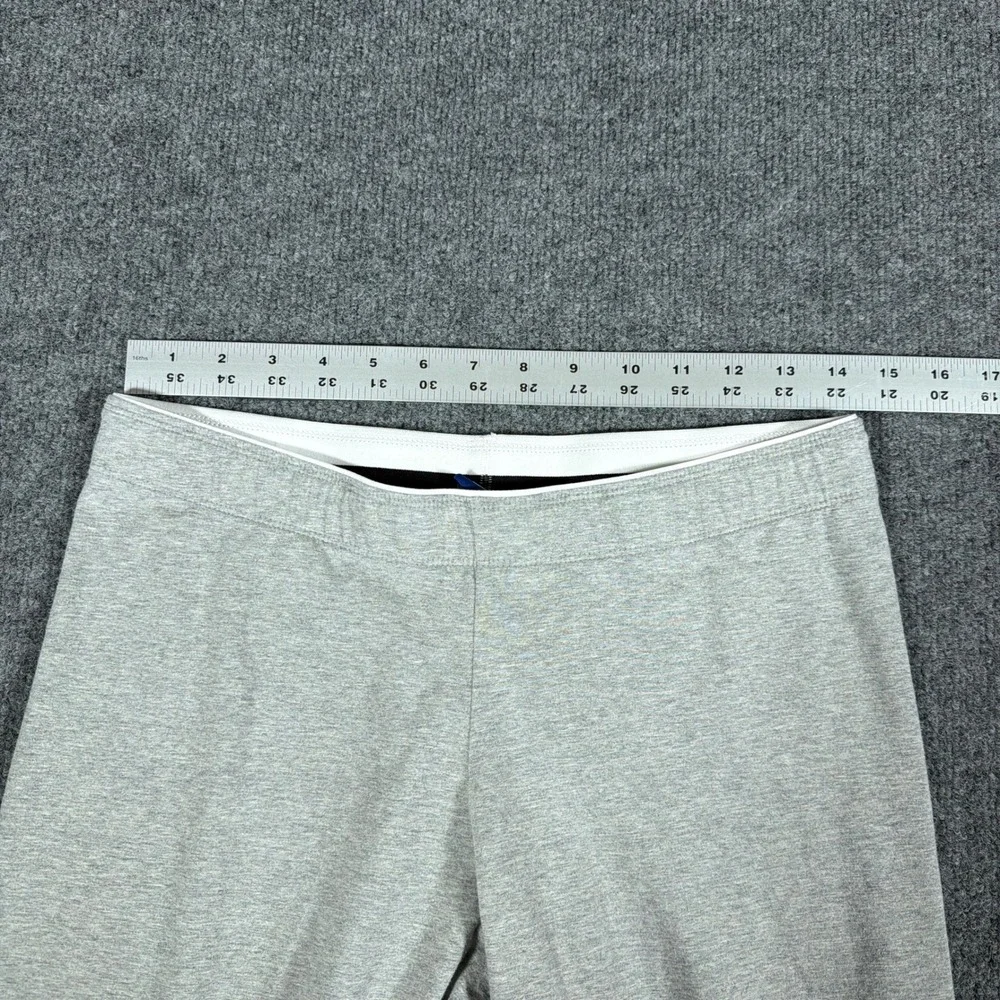 Y2K Nike‎ Leggings Unisex Large Heather Gray Blue Tag Cropped Logo Vintage